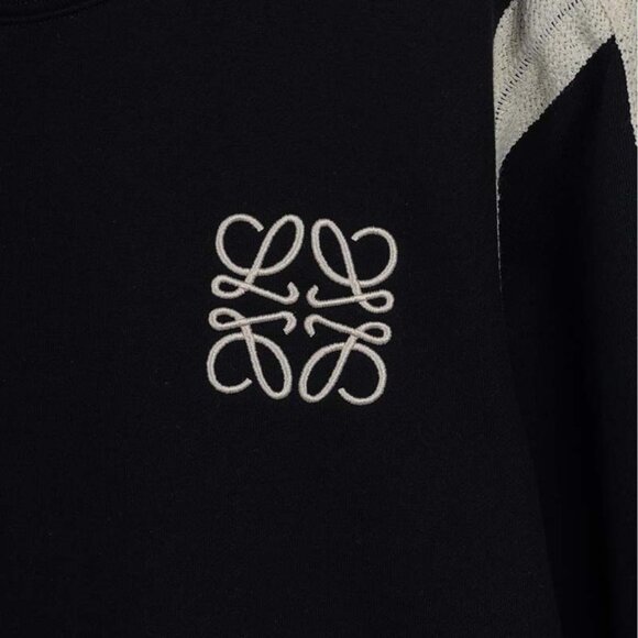Loewe Lace Web Crew Neck Sweatshirt with Small Embroidered Chest Logo - Picture 7 of 9